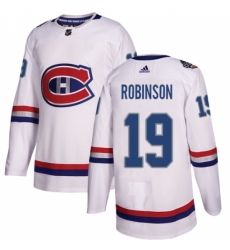 Men's Adidas Montreal Canadiens #19 Larry Robinson Authentic White 2017 100 Classic NHL Jersey