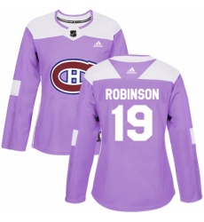 Women's Adidas Montreal Canadiens #19 Larry Robinson Authentic Purple Fights Cancer Practice NHL Jersey