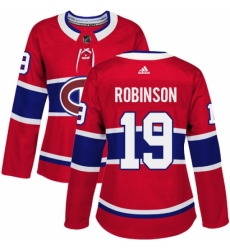 Women's Adidas Montreal Canadiens #19 Larry Robinson Authentic Red Home NHL Jersey