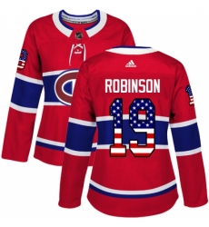 Women's Adidas Montreal Canadiens #19 Larry Robinson Authentic Red USA Flag Fashion NHL Jersey