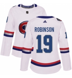 Women's Adidas Montreal Canadiens #19 Larry Robinson Authentic White 2017 100 Classic NHL Jersey