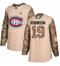 Youth Adidas Montreal Canadiens #19 Larry Robinson Authentic Camo Veterans Day Practice NHL Jersey