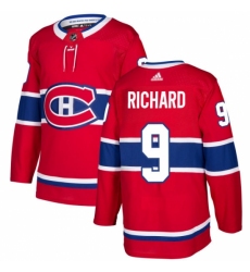 Men's Adidas Montreal Canadiens #9 Maurice Richard Authentic Red Home NHL Jersey