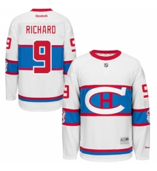 Men's Reebok Montreal Canadiens #9 Maurice Richard Premier White 2016 Winter Classic NHL Jersey