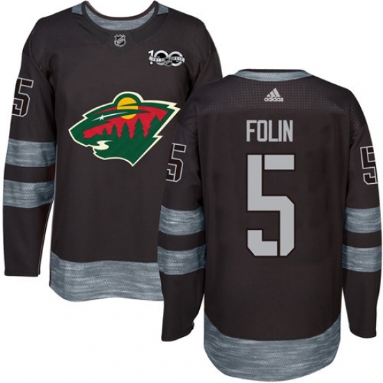 Adidas Minnesota Wild #5 Christian Folin Black 1917-2017 100th Anniversary Stitched NHL Jersey Adidas Minnesota Wild #5 Christian Folin Black 1917-2017 100th Anniversary Stitched NHL Jersey
