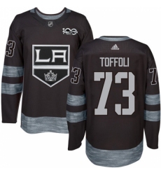 Men's Adidas Los Angeles Kings #73 Tyler Toffoli Authentic Black 1917-2017 100th Anniversary NHL Jersey