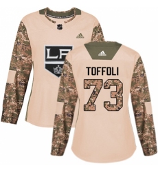 Women's Adidas Los Angeles Kings #73 Tyler Toffoli Authentic Camo Veterans Day Practice NHL Jersey