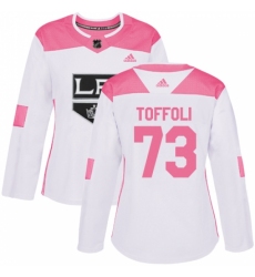 Women's Adidas Los Angeles Kings #73 Tyler Toffoli Authentic White/Pink Fashion NHL Jersey