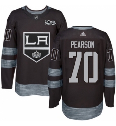 Men's Adidas Los Angeles Kings #70 Tanner Pearson Authentic Black 1917-2017 100th Anniversary NHL Jersey