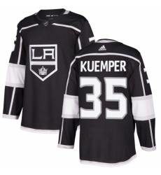 Youth Adidas Los Angeles Kings #35 Darcy Kuemper Authentic Black Home NHL Jersey