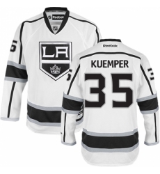 Youth Reebok Los Angeles Kings #35 Darcy Kuemper Authentic White Away NHL Jersey
