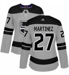 Women's Adidas Los Angeles Kings #27 Alec Martinez Authentic Gray Alternate NHL Jersey