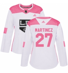 Women's Adidas Los Angeles Kings #27 Alec Martinez Authentic White/Pink Fashion NHL Jersey
