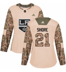 Women's Adidas Los Angeles Kings #21 Nick Shore Authentic Camo Veterans Day Practice NHL Jersey