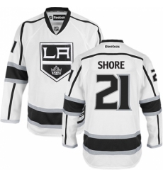 Women's Reebok Los Angeles Kings #21 Nick Shore Authentic White Away NHL Jersey