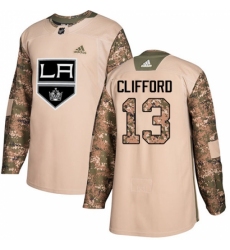 Men's Adidas Los Angeles Kings #13 Kyle Clifford Authentic Camo Veterans Day Practice NHL Jersey