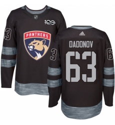Men's Adidas Florida Panthers #63 Evgenii Dadonov Authentic Black 1917-2017 100th Anniversary NHL Jersey