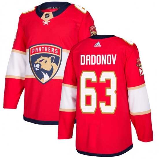 Men's Adidas Florida Panthers #63 Evgenii Dadonov Authentic Red Home NHL Jersey Men's Adidas Florida Panthers #63 Evgenii Dadonov Authentic Red Home NHL Jersey