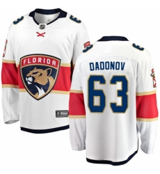 Men's Florida Panthers #63 Evgenii Dadonov Fanatics Branded White Away Breakaway NHL Jersey