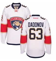Men's Reebok Florida Panthers #63 Evgenii Dadonov Authentic White Away NHL Jersey