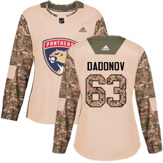 Women's Adidas Florida Panthers #63 Evgenii Dadonov Authentic Camo Veterans Day Practice NHL Jersey Women's Adidas Florida Panthers #63 Evgenii Dadonov Authentic Camo Veterans Day Practice NHL Jersey