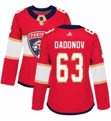 Women's Adidas Florida Panthers #63 Evgenii Dadonov Premier Red Home NHL Jersey