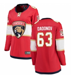 Women's Florida Panthers #63 Evgenii Dadonov Fanatics Branded Red Home Breakaway NHL Jersey