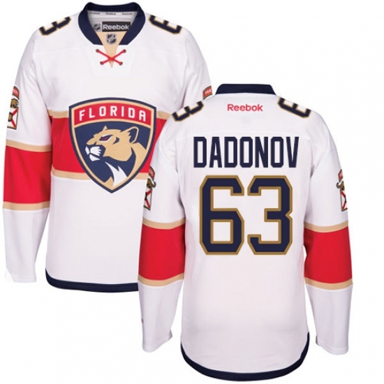 Women's Reebok Florida Panthers #63 Evgenii Dadonov Authentic White Away NHL Jersey Women's Reebok Florida Panthers #63 Evgenii Dadonov Authentic White Away NHL Jersey