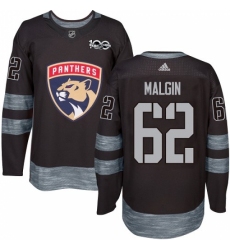 Men's Adidas Florida Panthers #62 Denis Malgin Authentic Black 1917-2017 100th Anniversary NHL Jersey