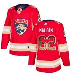 Men's Adidas Florida Panthers #62 Denis Malgin Authentic Red Drift Fashion NHL Jersey