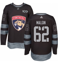 Men's Adidas Florida Panthers #62 Denis Malgin Premier Black 1917-2017 100th Anniversary NHL Jersey