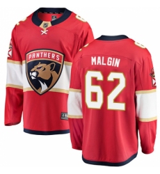 Men's Florida Panthers #62 Denis Malgin Fanatics Branded Red Home Breakaway NHL Jersey