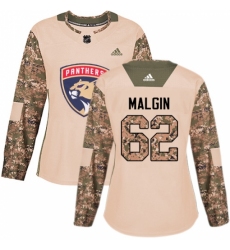 Women's Adidas Florida Panthers #62 Denis Malgin Authentic Camo Veterans Day Practice NHL Jersey