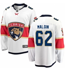 Youth Florida Panthers #62 Denis Malgin Fanatics Branded White Away Breakaway NHL Jersey