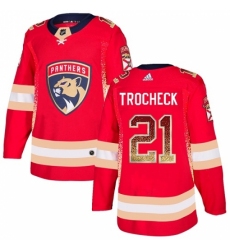 Men's Adidas Florida Panthers #21 Vincent Trocheck Authentic Red Drift Fashion NHL Jersey