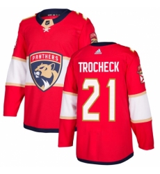 Men's Adidas Florida Panthers #21 Vincent Trocheck Authentic Red Home NHL Jersey