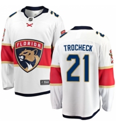 Youth Florida Panthers #21 Vincent Trocheck Fanatics Branded White Away Breakaway NHL Jersey