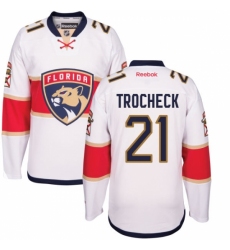 Youth Reebok Florida Panthers #21 Vincent Trocheck Authentic White Away NHL Jersey