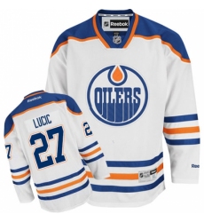 Men's Reebok Edmonton Oilers #27 Milan Lucic Authentic White Away NHL Jersey