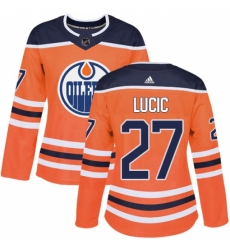 Women's Adidas Edmonton Oilers #27 Milan Lucic Authentic Orange Home NHL Jersey Women's Adidas Edmonton Oilers #27 Milan Lucic Authentic Orange Home NHL Jersey