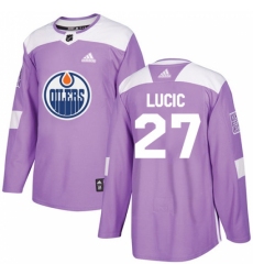 Youth Adidas Edmonton Oilers #27 Milan Lucic Authentic Purple Fights Cancer Practice NHL Jersey Youth Adidas Edmonton Oilers #27 Milan Lucic Authentic Purple Fights Cancer Practice NHL Jersey