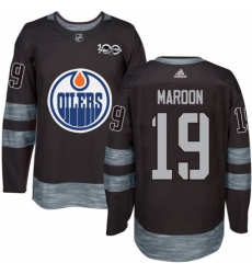 Men's Adidas Edmonton Oilers #19 Patrick Maroon Authentic Black 1917-2017 100th Anniversary NHL Jersey