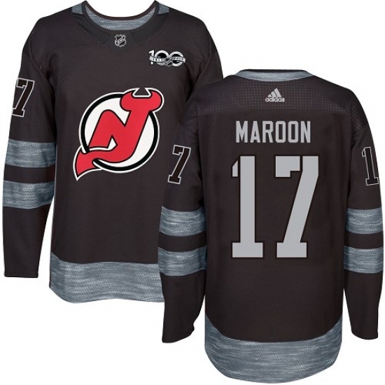 Men's Adidas New Jersey Devils #17 Patrick Maroon Authentic Black 1917-2017 100th Anniversary NHL Jersey Men's Adidas New Jersey Devils #17 Patrick Maroon Authentic Black 1917-2017 100th Anniversary NHL Jersey