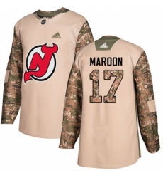 Men's Adidas New Jersey Devils #17 Patrick Maroon Authentic Camo Veterans Day Practice NHL Jersey