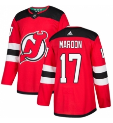 Men's Adidas New Jersey Devils #17 Patrick Maroon Authentic Red Home NHL Jersey