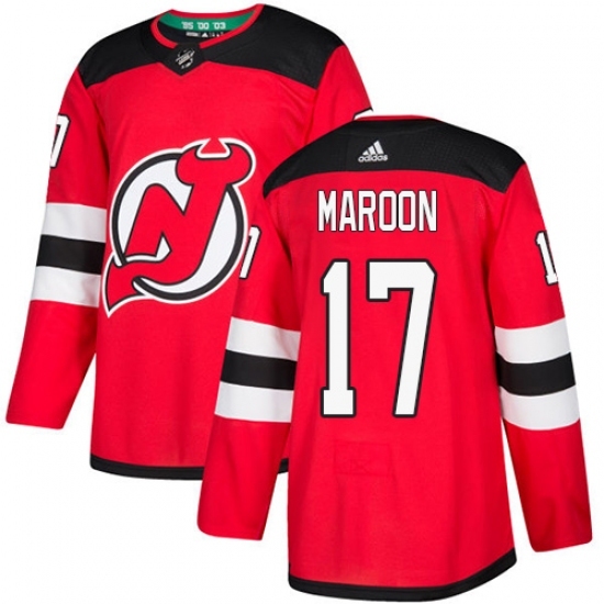 Men's Adidas New Jersey Devils #17 Patrick Maroon Authentic Red Home NHL Jersey Men's Adidas New Jersey Devils #17 Patrick Maroon Authentic Red Home NHL Jersey