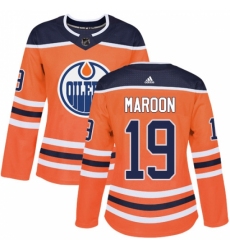 Women's Adidas Edmonton Oilers #19 Patrick Maroon Authentic Orange Home NHL Jersey