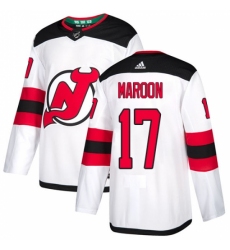Youth Adidas New Jersey Devils #17 Patrick Maroon Authentic White Away NHL Jersey