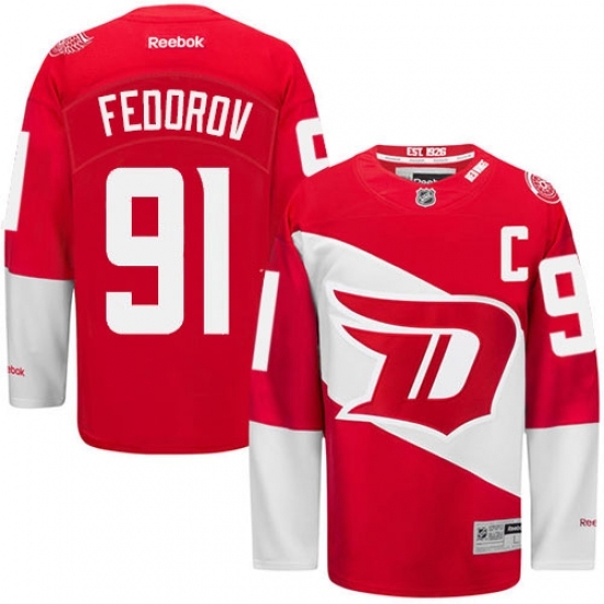 Men's Reebok Detroit Red Wings #91 Sergei Fedorov Authentic Red 2016 Stadium Series NHL Jersey Men's Reebok Detroit Red Wings #91 Sergei Fedorov Authentic Red 2016 Stadium Series NHL Jersey