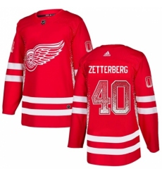 Men's Adidas Detroit Red Wings #40 Henrik Zetterberg Authentic Red Drift Fashion NHL Jersey